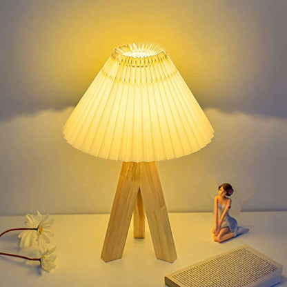 Folded Glow LED Table Lamp for Warm Bedroom Lighting