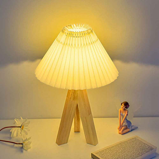 Folded Glow LED Table Lamp for Warm Bedroom Lighting