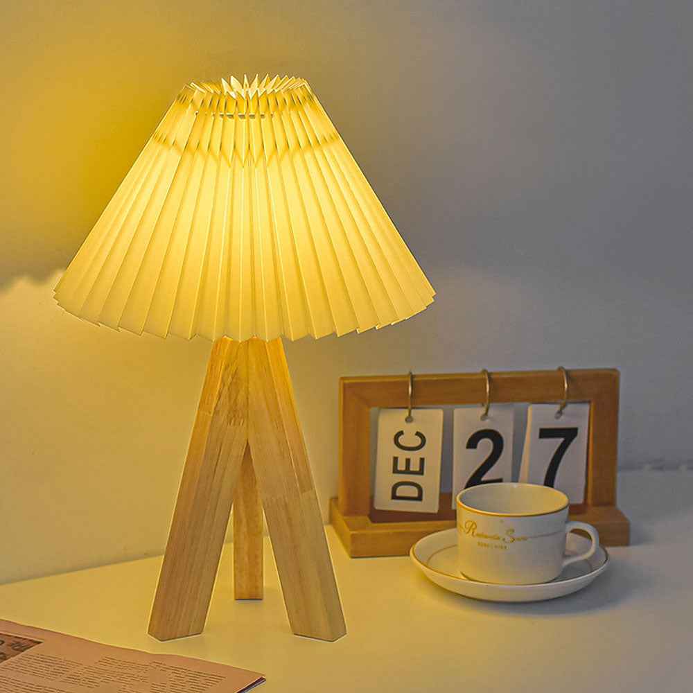 Folded Glow LED Table Lamp for Warm Bedroom Lighting
