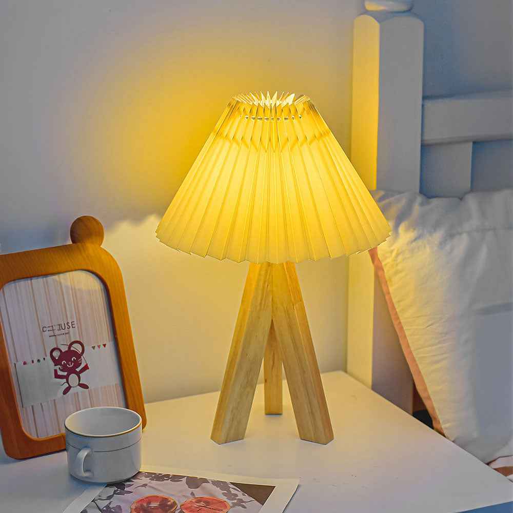Folded Glow LED Table Lamp for Warm Bedroom Lighting