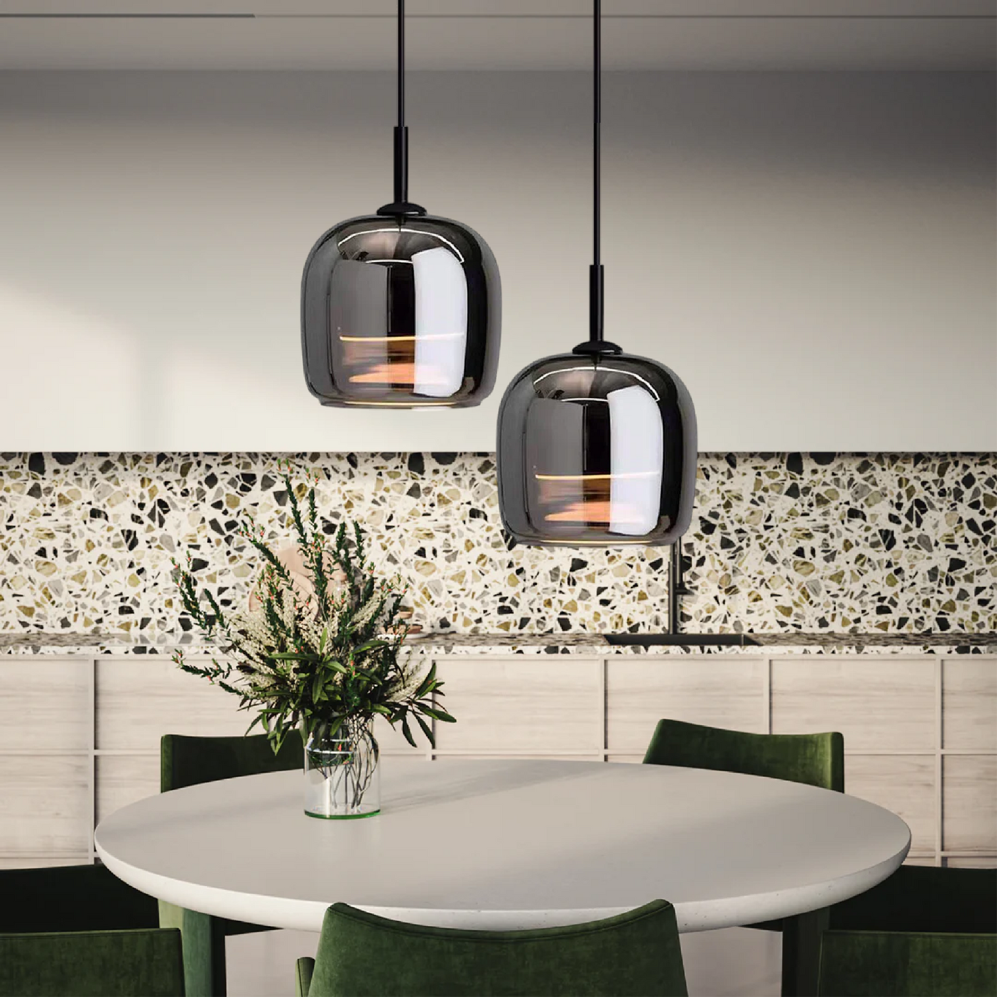 Aurel Modern Black Pendant Light – Minimalist Kitchen Island Fixture