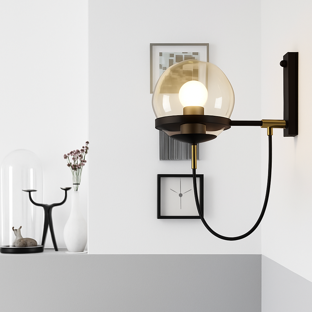 Delo Stylish LED Wall Light – Elegant Glass Sconce for Home Decor