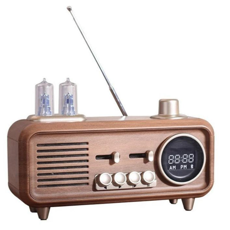 Elira Vintage Bluetooth Alarm Clock – Retro Wooden Style Speaker