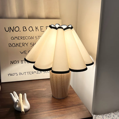 Calm Shade Table Lamp with Pleated Fabric Bedside Glow