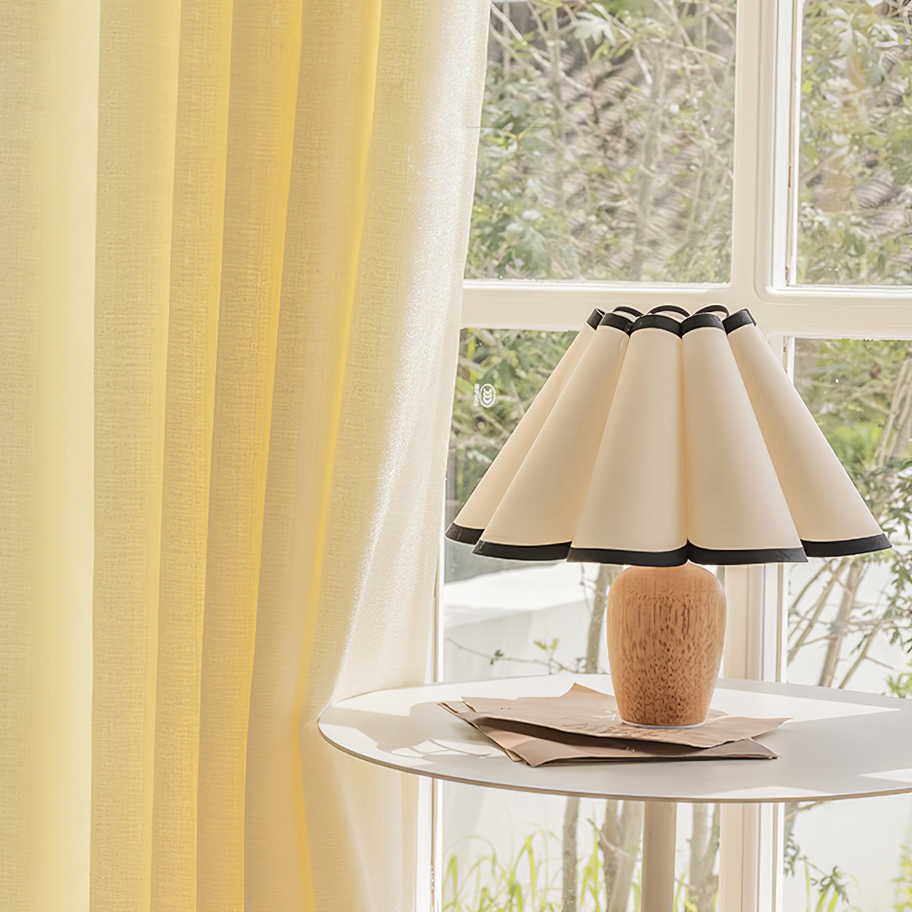 Calm Shade Table Lamp with Pleated Fabric Bedside Glow
