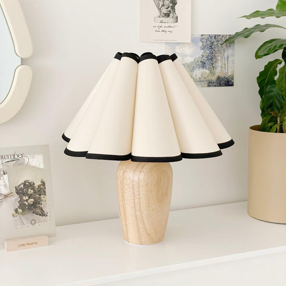 Calm Shade Table Lamp with Pleated Fabric Bedside Glow
