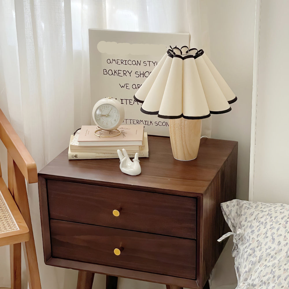 Calm Shade Table Lamp with Pleated Fabric Bedside Glow