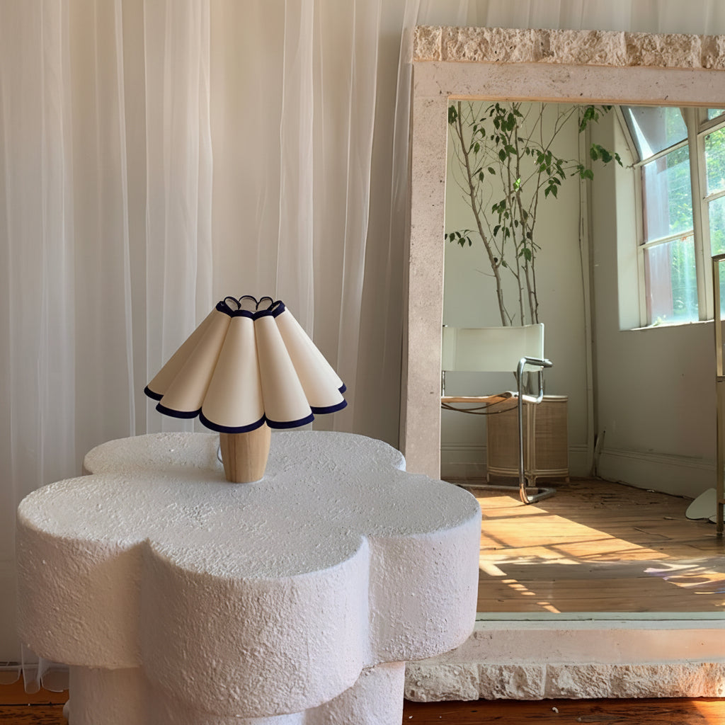 Calm Shade Table Lamp with Pleated Fabric Bedside Glow