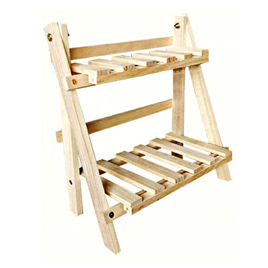 Wexley Office Desk Organizer – Double-Layer Foldable Wooden Storage Rack 2